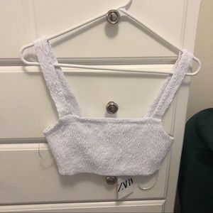 Zara Smocked Crop Top